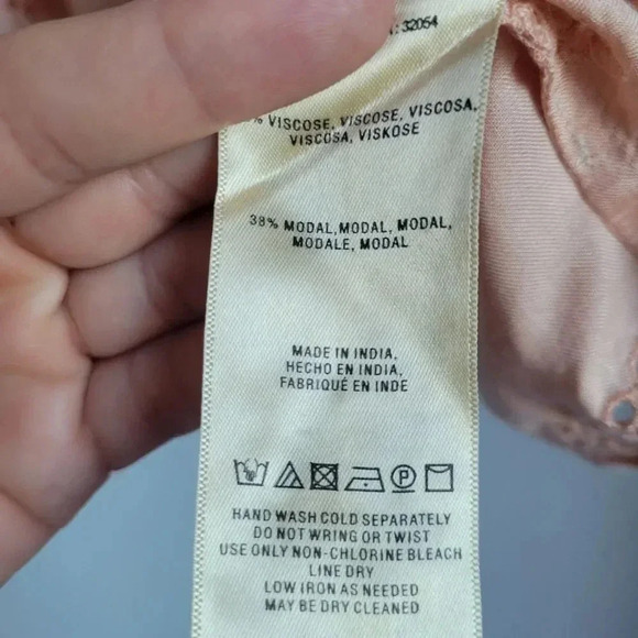 Anthropologie, New Vanessa Virginia Peach Sadie Swing Eyelet Tank Top Size 12 - Picture 10 of 11